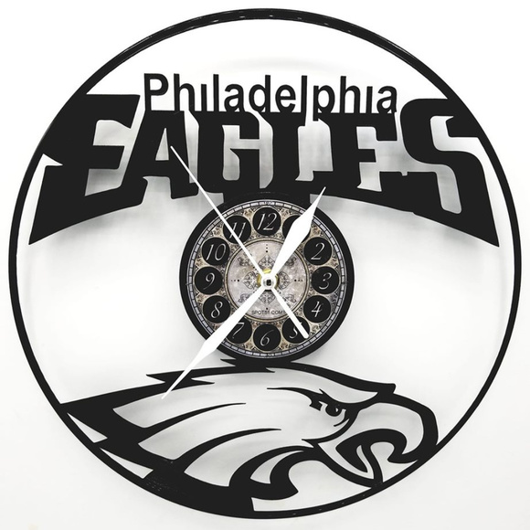 PHILADELPHIA EAGLES vinyl record clock - Picture 1 of 2